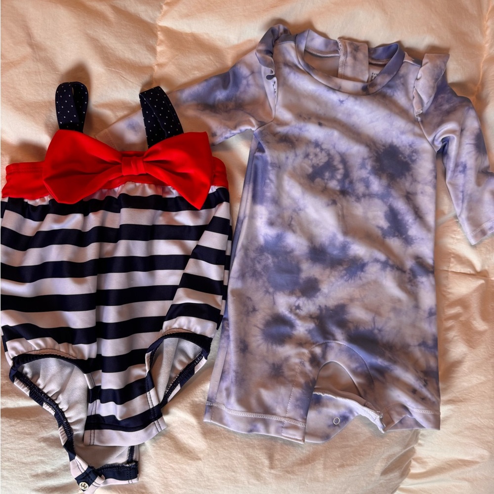 Infant Girl Rashgaurd + swimsuit 0-6 Mos.